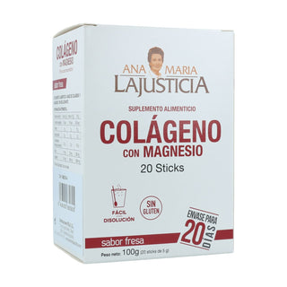 Colágeno con magnesio sabor fresa 20 sticks 5GR