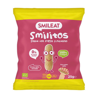 Smilitos de fresa y plátano Bio 25GR
