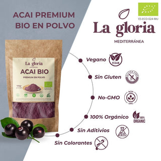 Açaí en Polvo Ecológico – 100% Natural y Puro | 120g | Superalimento Antioxidante y Energizante – Apto para Veganos – Fuente de Vitaminas, Minerales y Fibra