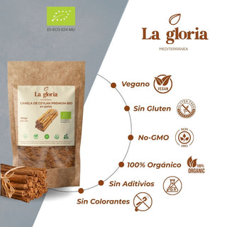 Canela de Ceylán Premium en Polvo Ecológica 100% Bio Natural | Ceylon Cinnamon Bio | Sabor Dulce y Aromático – La Gloria Mediterránea
