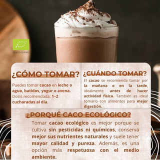 Cacao en Polvo Ecológico 100% Bio – Cacao Puro Rico en Fibra para Batidos y Repostería | La Gloria Mediterránea