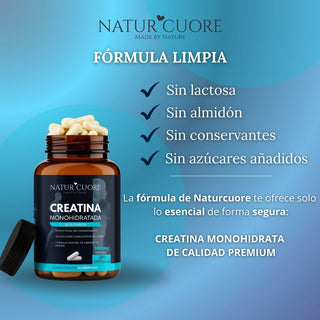Creatina Monohidratada en Cápsulas Veganas | 280 cápsulas | 3000mg | Pastillas para Fuerza y Masa Muscular – Alta Pureza y Absorción - Monohidrato Micronizada 100% pura - Libre de Contaminantes