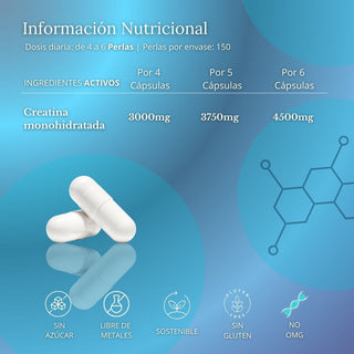 Creatina Monohidratada en Cápsulas Veganas | 280 cápsulas | 3000mg | Pastillas para Fuerza y Masa Muscular – Alta Pureza y Absorción - Monohidrato Micronizada 100% pura - Libre de Contaminantes