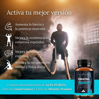 Creatina Monohidratada en Cápsulas Veganas | 280 cápsulas | 3000mg | Pastillas para Fuerza y Masa Muscular – Alta Pureza y Absorción - Monohidrato Micronizada 100% pura - Libre de Contaminantes