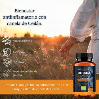 Cúrcuma Orgánica Complex 1520 mg con Jengibre, Pimienta Negra y Canela Ceylán