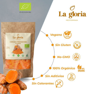 Cúrcuma Ecológica 100% Bio en Polvo | Alta en Curcumina | Ideal para Golden Milk, Infusiones, Smoothies y Cocina Saludable – Superalimento Vegano Sin Aditivos