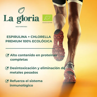 Espirulina y Chlorella en Comprimidos Ecológica 100% Naturales | Alga Espirulina y Clorella Bio Detox, Energía, Inmunidad | Suplemento Vegano con Proteína, Vitaminas y Minerales