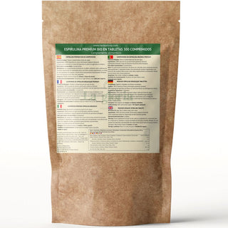 Espirulina Ecológica 100% Bio 100% en Comprimidos – Tableta | Alga Pura - Suplemento Natural Ecológico | Espirulina Verde para Adelgazar, Detox y Energía