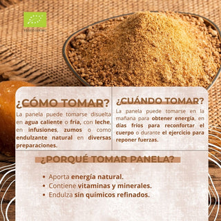 Panela Ecológica 100% Bio de Caña de Azúcar 100% Colombiana | 500g | Sin Refinar, Natural y Ecológica – Rica en Minerales y Antioxidantes – Ideal para Café, Postres y Cocina Saludable