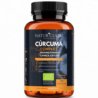 Cúrcuma Orgánica Complex 1520 mg con Jengibre, Pimienta Negra y Canela Ceylán