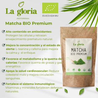 Té Matcha Ecológico 100% y Orgánico en Polvo – Grado Premium – Natural BIO – La Gloria Mediterránea